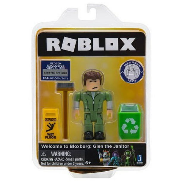 Roblox Celebrity Collection Welcome To Bloxburg Glen The Janitor Figure Pack Includes Exclusive Virtual Item Walmart Com Walmart Com - roblox welcome to bloxburg garage