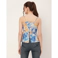 thumbnail image 4 of Moomaya Printed Peplum Tops For Women, Noodle Strap Blouse Top W/ Styles Back, 4 of 9