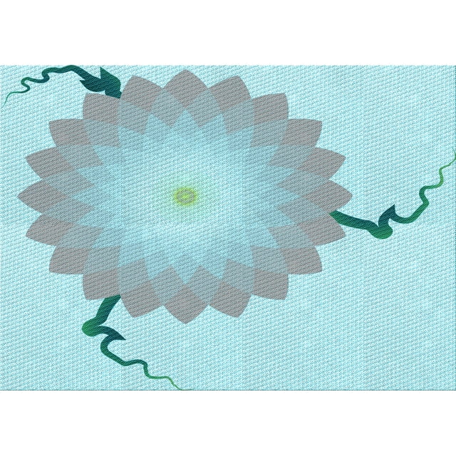 Ahgly Company Machine Washable Indoor Rectangle Transitional Blue Hosta Blue Area Rugs, 2' x 4'