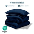 thumbnail image 4 of Bare Home Down Alternative Comforter Set - 2-Pieces - All Seasons - Twin/Twin-XL, Heather Dark Blue, 4 of 5