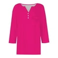 thumbnail image 5 of ZJXFGS Womens' Tops, Tees & Blouses Blouses for Women Casual Womens Workout Tops Blouses for Women Dressy Casual Womens 3/4 Sleeve Tops and Blouses Womens Blouses Dressy Pink 3XL, 5 of 5