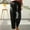 Black, variant on Babysbule Women's Solid Elastic Pants Embroidered Cotton Capris Straight Leg Trousers