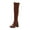 Brown, variant on Women's Pointed Toe Knee High Boots with Chunky Heel - Fashion Dress Boots with Side Zipper