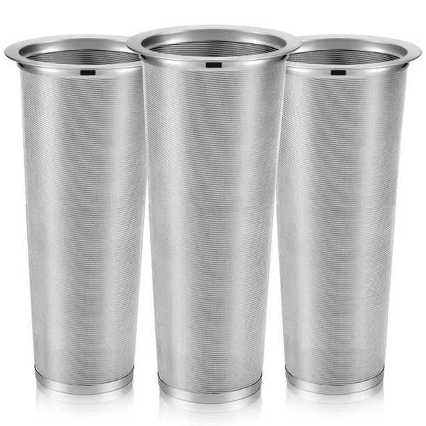 3 piezas de filtro de café frío de acero inoxidable, colador infusor de té, tarro de conservas de malla