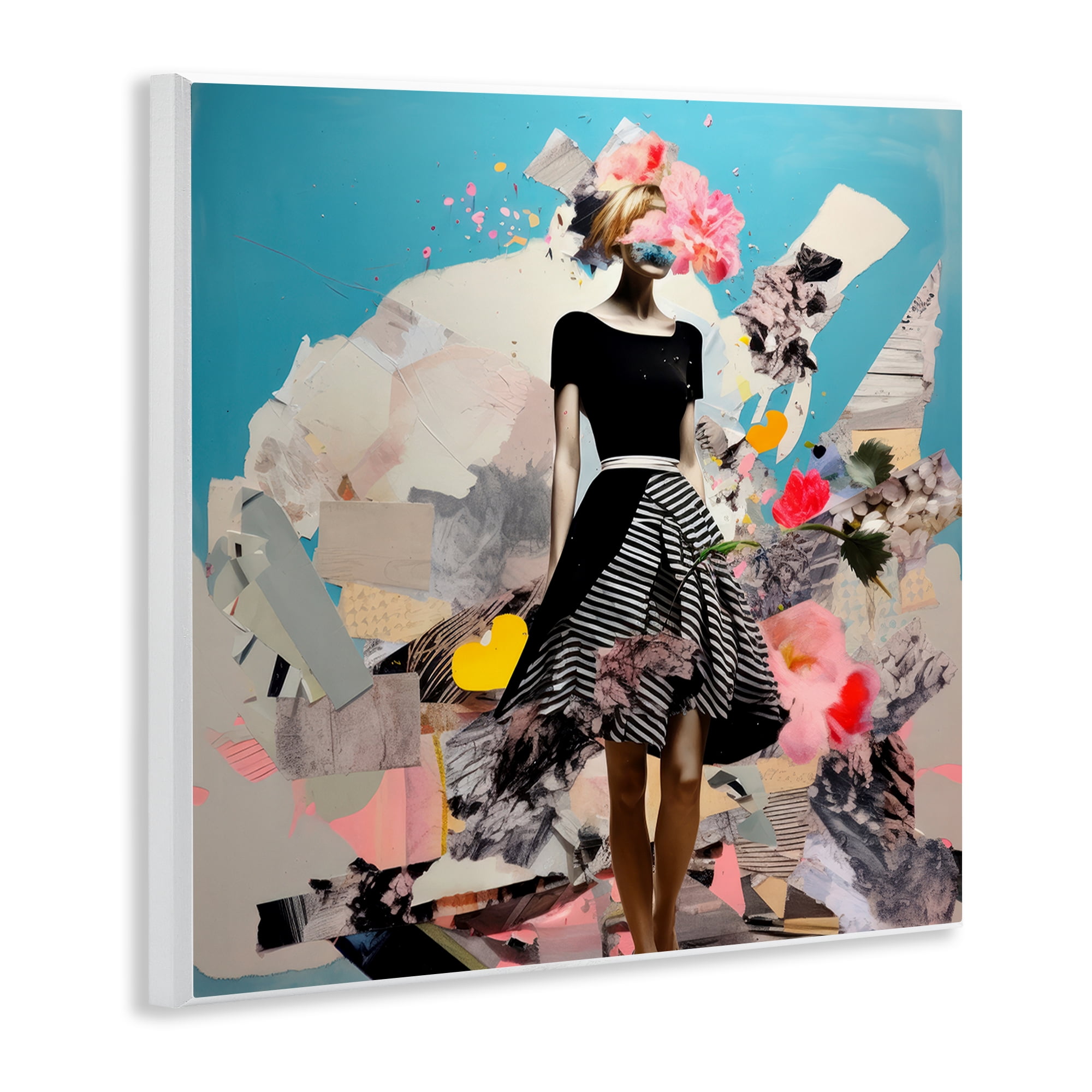 Stupell Industries Surreal Collage Woman People Painting Unframed Art Print Wall Art, 12 x 12