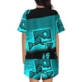 thumbnail image 3 of Lsque Geometry Dash Women's Short-Sleeved Pajama Set - 2 Piece Soft and Lightweight Sleepwear Set-Medium, 3 of 9
