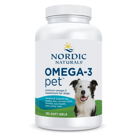 Nordic Naturals Omega-3 Pet, Soft Gels for Dogs, Fish Oil, 180 Ct