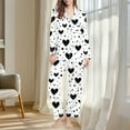 thumbnail image 4 of ABATAB Valentine's Day Women Pajama Sets Two Piece love heart print Nightwear long Sleeve Pants Sleepwear Button Down outfits, 4 of 7