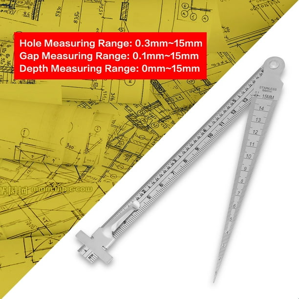 Calibrador de soldadura de acero inoxidable Prueba de calibre Soldadura de forma cónica Gap Calibre Regla Orificio Herramienta de inspección Calibre cónico, Gap Spptty herramientas industriales
