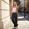 thumbnail image 7 of Barrel Sweatpants Women Y2K Baggy Wide Leg Sweatpants with Pockets high waisted pants for women Soft Womens Fall Fashion, 7 of 7