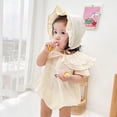 thumbnail image 2 of Sngxgn Girl Romper Baby Girls Ruffle Bodysuit Knit Shirt Toddler Girl Jumpsuit Tops(Beige,6M), 2 of 9