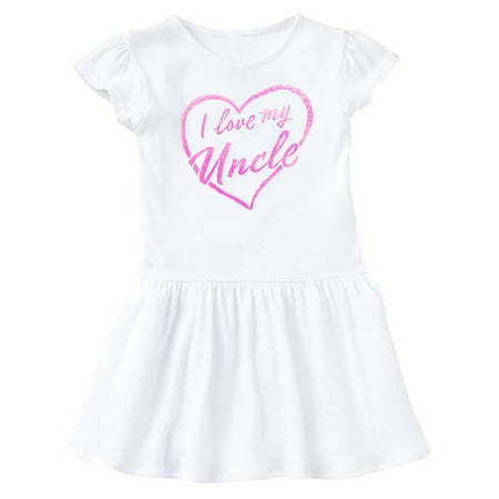 

Inktastic I Love My Uncle in Pink Chalk Heart Gift Baby Girl Dress