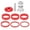 Red, variant on Riousery 6pcs Bicycle Headset Spacer Aluminium Alloy Bike Handlebar Stem Spacers for Mountain Bike, Gold (1.3 in / 34 mm)