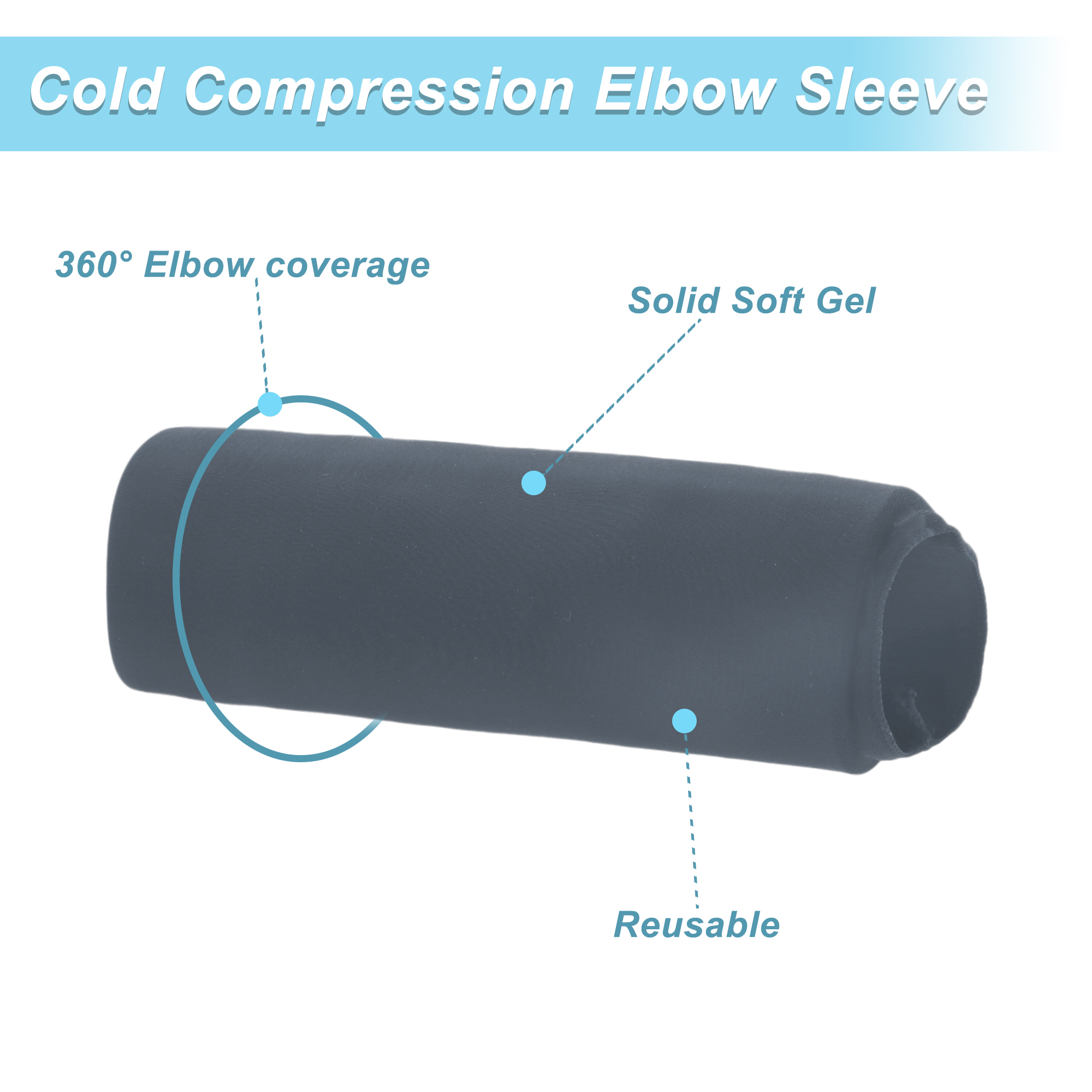 Unique Bargains Elbow Ice Pack Flexible Gel Ice Pack Reusable Cold Pack for Men for Women Medium Gray