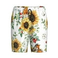 thumbnail image 4 of Gaeub Sunflowers Leaves And Birds Printed Men's Short Pajama Pants, Lightweight Lounge & Sleep Bottoms Keep You Cool - 3X-Large, 4 of 9