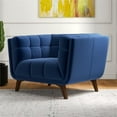 thumbnail image 3 of Cerruti Mid Century Modern Luxury Tufted Accent Velvet Armchair in Navy Blue, 3 of 6