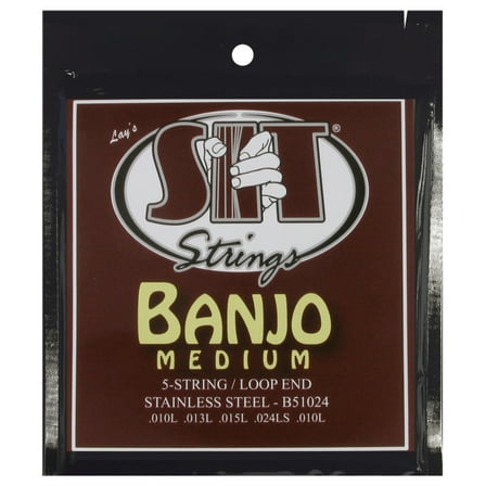 SIT Strings B51024 Medium 5-String Banjo Stainless Steel Strings