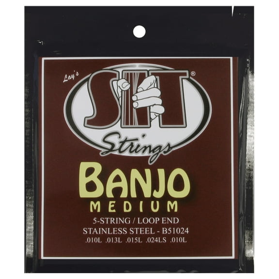 SIT Strings B51024 Medium 5-String Banjo Stainless Steel Strings