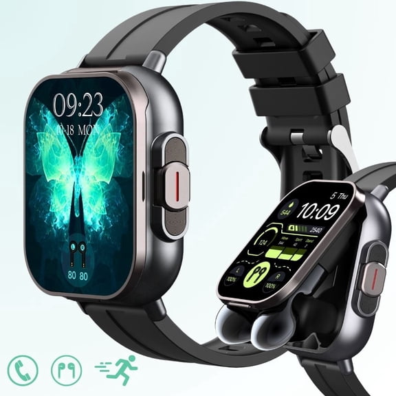 Effeokki 2-in-1 Smart Watch with Wireless Earbuds, Bluetooth Earphones, Compatible with iOS and Android