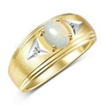 thumbnail image 3 of RYLOS Men's Rings Yellow Gold Plated Silver Classic 8X6MM Oval Gemstone &  Diamond Ring Opal October Birthstone Rings For Man Silver Rings Size 13, 3 of 7