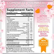 Prenatal Vitamins for Women – Complete Pregnancy Multivitamin - Folic Acid, Omega 3 DHA, Choline, Vitamin D – Essential Support for Moms & Baby Brain Development - Tasty Orange Flavor - 120 Gummies
