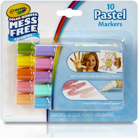 Crayola 10ct Color Wonder Mini Markers - Pastel