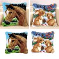 thumbnail image 1 of 2 unids set kits de pestillo Macarena funda de almohada para sofá funda de cojín conejo caballo 17X17 pulgadas, 1 of 8