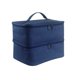 thumbnail image 2 of Guardurnaity Caja de almacenamiento de esmalte de uñas, portátil, de doble capa, con bolsillo de malla cosmética, de gran capacidad, para Bolsas de maquillaje Azul, 2 of 6