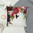 thumbnail image 2 of COMIO  Watercolor Burgundy Flowers Leaf Throw Pillow Cover Cases Rose Elegance Foliage Bouquet Bloom Outdoor Decor Pillowcase Home Square, 2 of 5