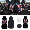 thumbnail image 2 of Yuyamidu 12 PCS Butterfly Car Seat Cover for Front Seats American Flag Rearview Mirror Cover Steering Wheel Cover Safe Belt Pads Armrest Pad Garbage Can Air Vent Organizer Keychain Coasters, 2 of 7