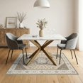 thumbnail image 3 of ODIKA 5'x7' Beige Brown Ornate Vines Design Washable Area Rug Intricate Floral Motifs with Elegant Borders Non-Slip, Low Pile, Stain Resistant for Guest Room, Lounge, Apartment, 3 of 7