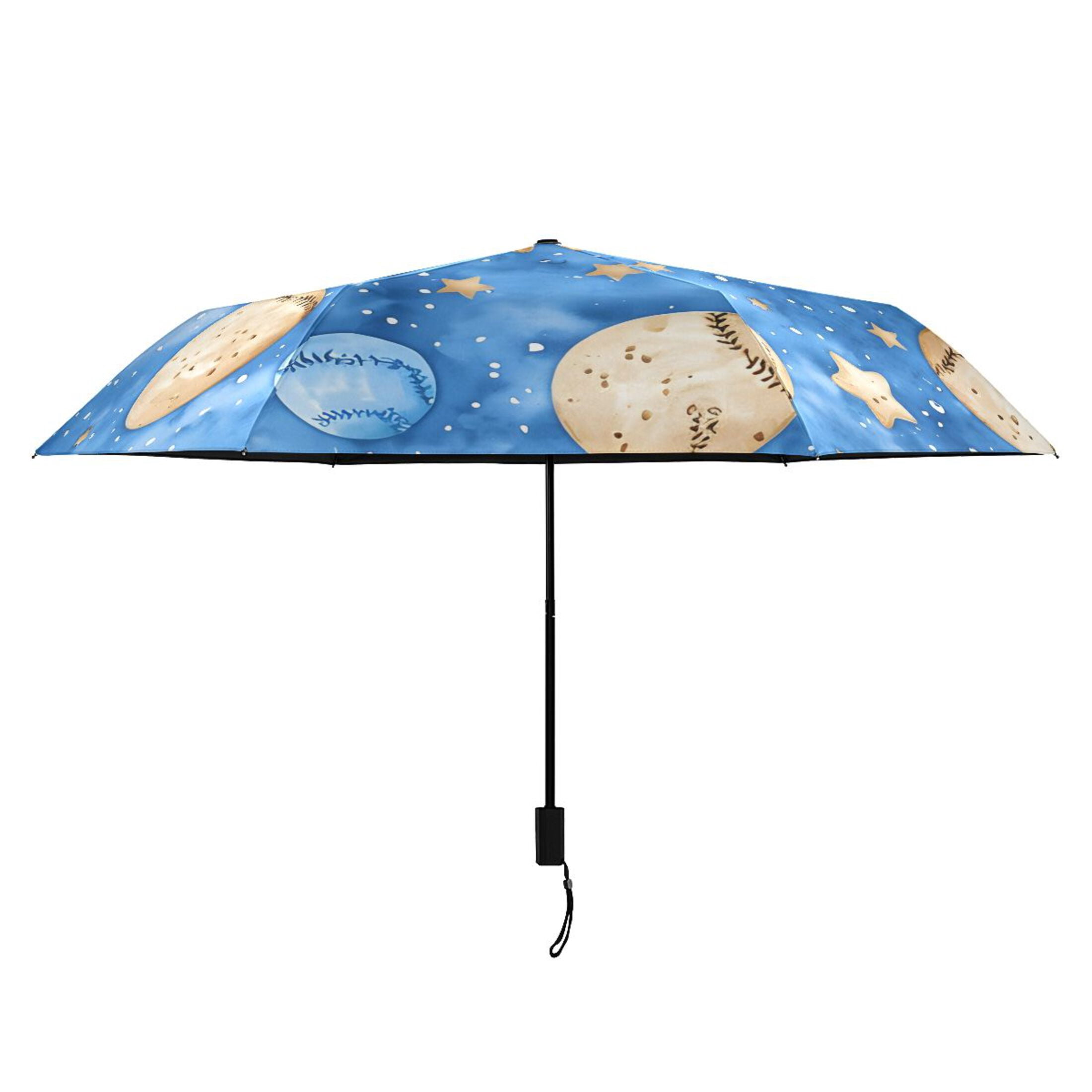 ALAZA Cartoon Baseball Stars UPF 50+ Compact Folding Umbrella for Rain Travel Umbrella Packable