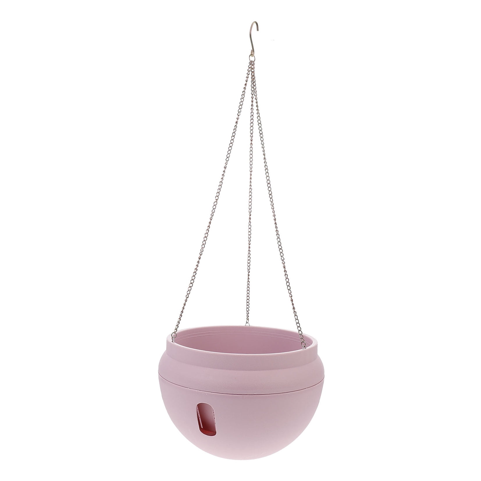 1pc Hanging Flowerpot Plastic Succulent Planter Decorative Plant Orchid Hanging Pot with Chain - Size L (Pink)