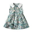 thumbnail image 2 of ATOGUTA Toddler Princess Dress Sleeveless Vest Floral Printed Princess Dress Clothes Green, Sizes 6M-6, 2 of 5