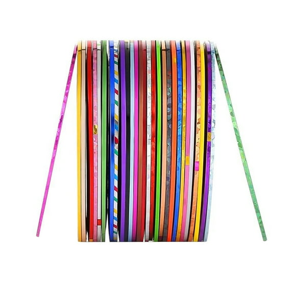 Tkrady 10 pcs Nail Art Striping Tape Lines,Metal Self-Adhesive Nail Decals,Gold Silver Nail Rolls Stripe Lines,Nail Tape Strips for Design