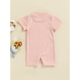 thumbnail image 4 of Gzhioc Baby Boy Girl Summer Jumpsuit, Short Sleeve Round Neck Solid Color Ribbed Romper, 4 of 9