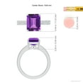 thumbnail image 4 of ANGARA Natural Octagonal 2.9 ct Amethyst Cocktail Ring with Diamonds in 14K White Gold for Women (Size-10x8mm) | February Birthstone, Anniversary, Jewelry Gift for Women | Natural Amethyst Ring, 4 of 9