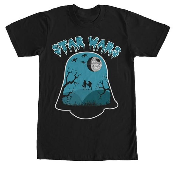 Men's Star Wars Darth Vader Helmet Halloween Graphic Tee Black Medium