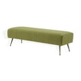 thumbnail image 5 of SAFAVIEH Couture Salome Solid Velvet Contemporary Bench, Olive Green/Antique Brass, 5 of 8