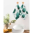 thumbnail image 2 of Turquoise Geometric Kitchen Dish Towels for Drying Dishes Set of 2, Gold White Hexagon Modern Waffle Weave Microfiber Terry Hand Tea Bathroom Towels Quick Dry & Absorbent Towel 12x12, 2 of 7