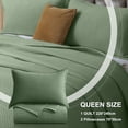 thumbnail image 6 of CJC Quilted Duvet Cover Set 3-Piece – Soft All-Season Bedspread with 2 Pillow Shams (220x240 cm / 87x94 in, Green), 6 of 10