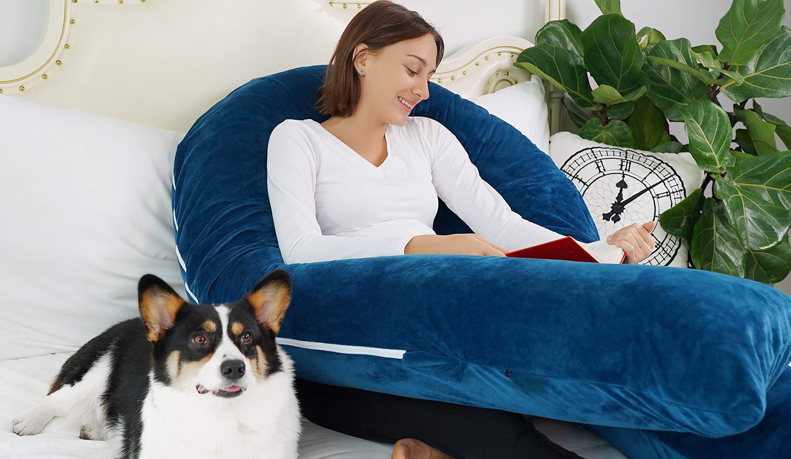 Pillow  Body Pillows For Sleeping 65" Maternity Women With Cover Blue