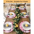 thumbnail image 4 of 13 Inch Round Placemats Set of 6, Valentine's Day Non Slip Heat Insulation PP Table Mats, Romantic Love Tree Branch Truck Roses Ombre Pink Washable Place Mats for Kitchen Dining Party Table Decor, 4 of 7