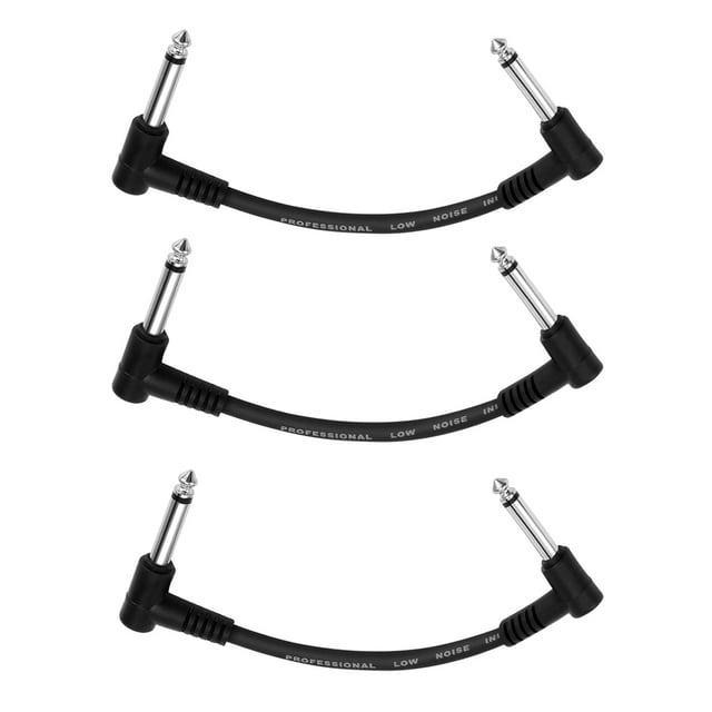 Cables de conexión para pedales de efectos de guitarra Donner de 6 pulgadas, negros, 3 paquetes