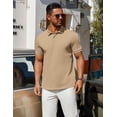 thumbnail image 2 of COOFANDY Golf Polos for Men 100% Cotton Polo Shirt Mens Tops Collared Shirts Short Sleeve Dress Polo Button Shirts Business Casual Polo, 2 of 6