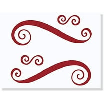 Swirls Set of 4 Wall Decals Art Vinyl Stickers Home Décor Red