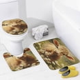 thumbnail image 4 of Farmhouse Highland Cow Funny Cattle And Flower 4 Pcs Shower Curtain Set with Rug Bathroom Sets with Waterproof Fabric And Non-Slip Rugs Toilet Lid Cover Bath Mat Decor with Hooks, 4 of 8