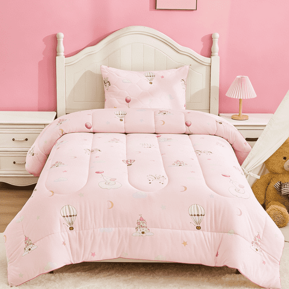 Bestier 2-Piece Toddler Bedding Comforter Set | Sorona Eco Fiber Fill | Super Soft Lightweight for All Seasons, Includes 1 Comforter and 1 Pillowcase | Machine Washable