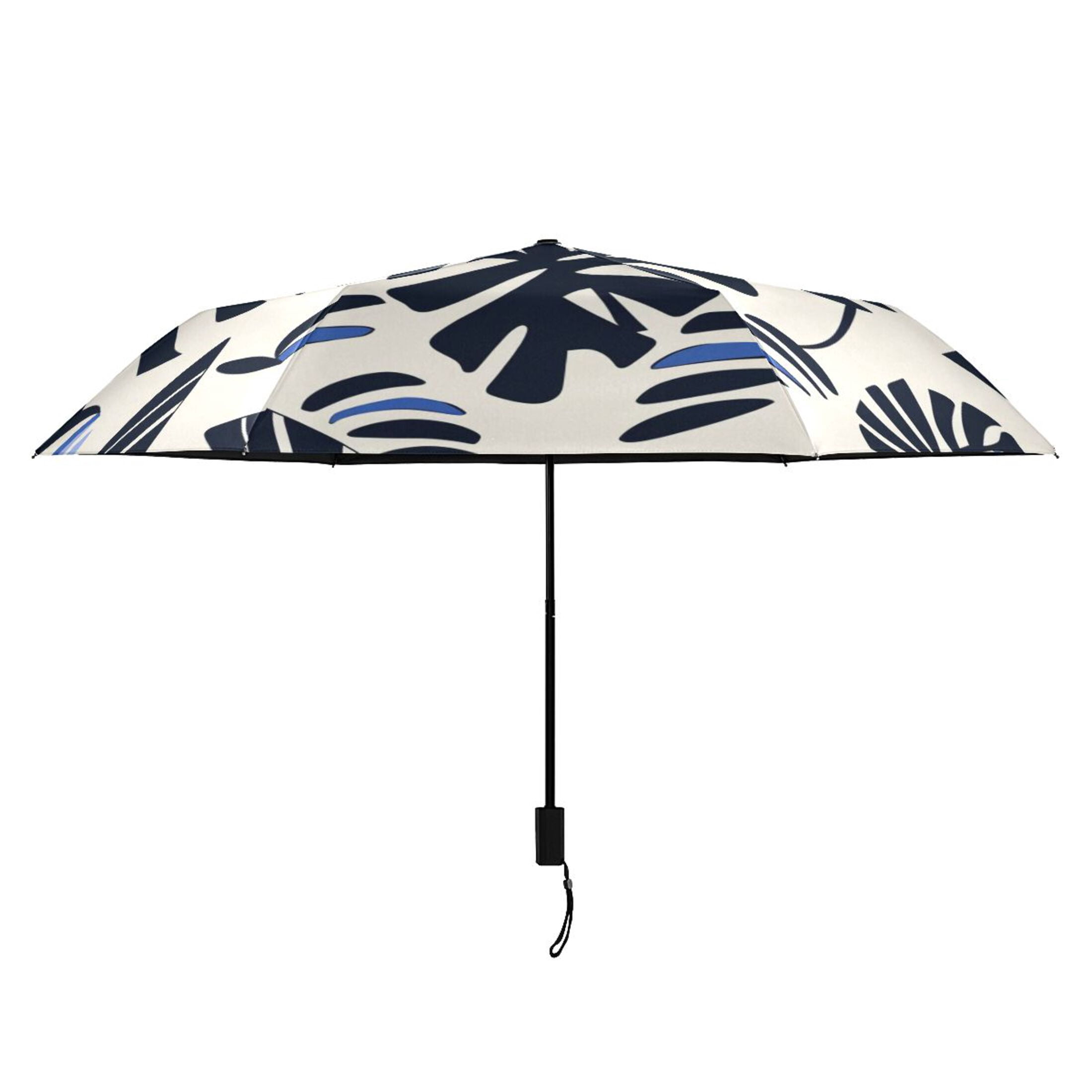 ALAZA Retro Palm Leaves UPF 50+ Compact Folding Umbrella for Rain Travel Umbrella Packable