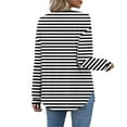 thumbnail image 6 of Xdegoge Long Sleeve Shirts for Women Oversized Striped Tunic Tops Fall Fashion Dressy Casual Blouses Stretchy Trendy Loose Fit Y2K Tshirts with Pocket Streetwear, 6 of 7